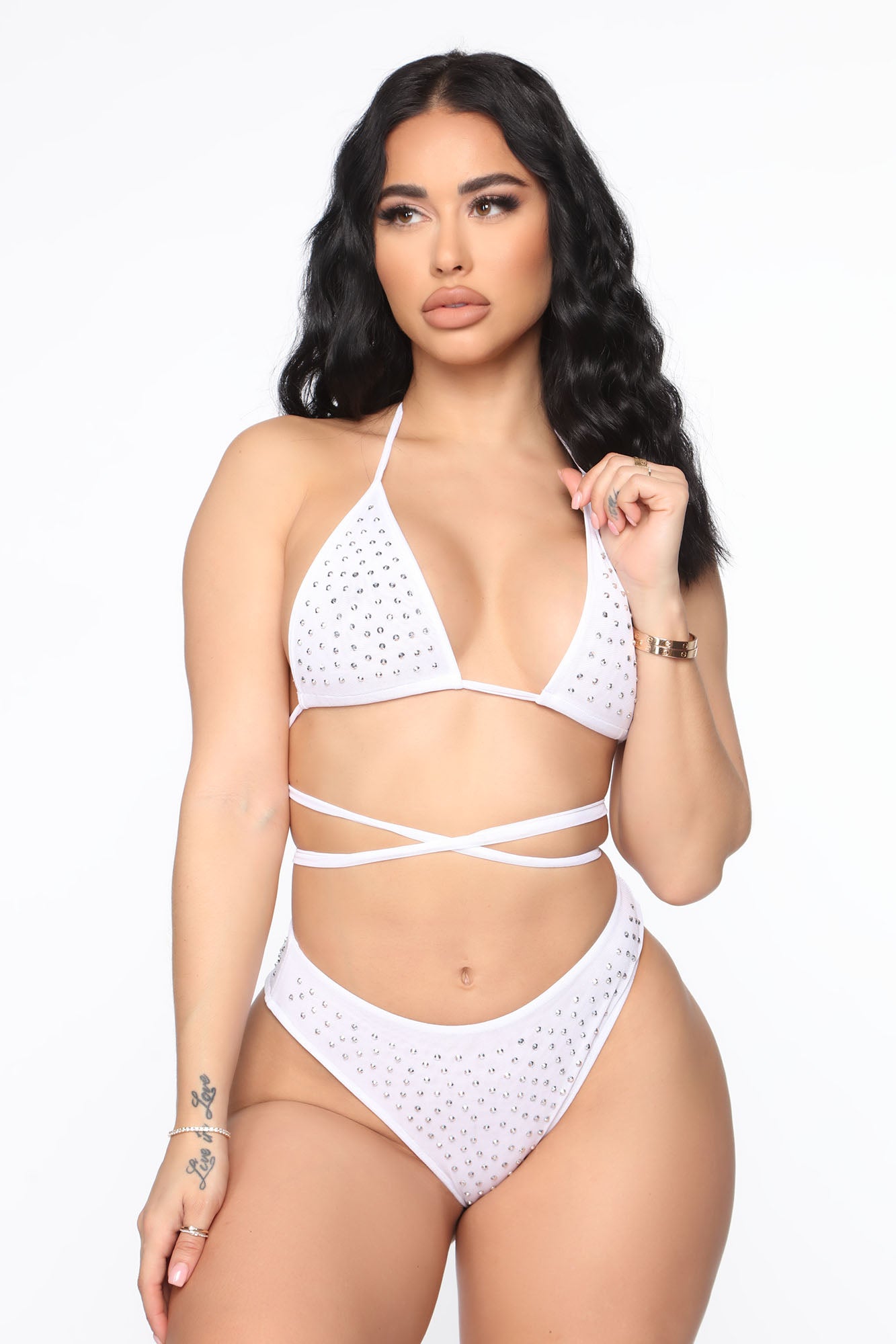 white two piece bikini