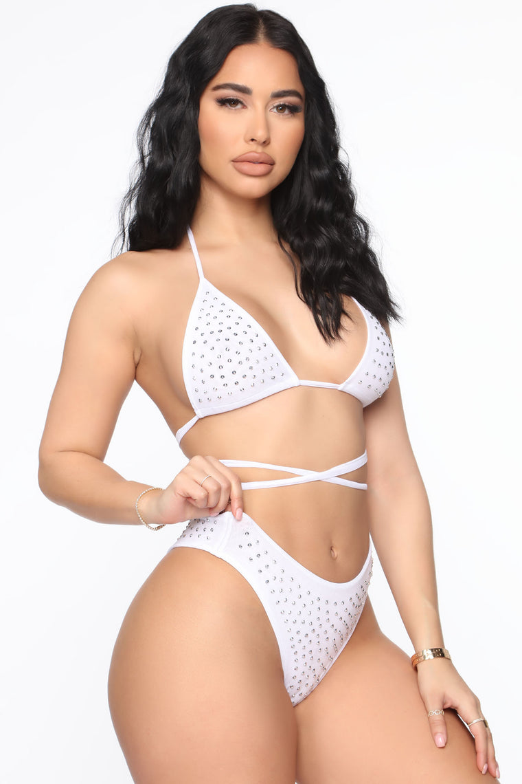 white bathing suit 2 piece