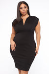 CEO Moves Midi Dress - Black