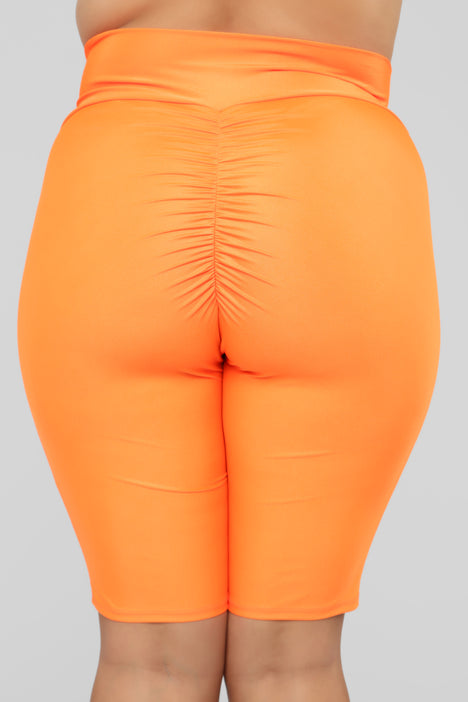 biker shorts orange