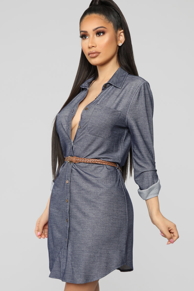 Daniela Shirt Dress - Blue