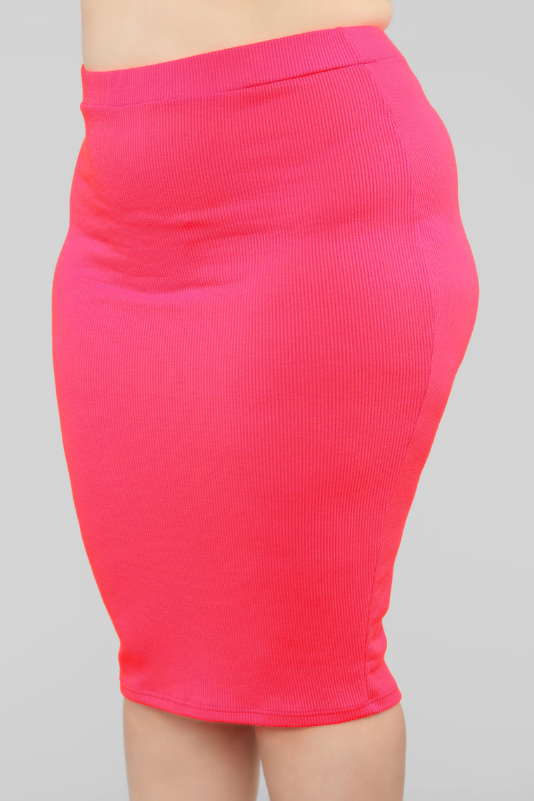 Rachel Ribbed Skirt Set - Neon Pink, Matching Sets | Fashion Nova