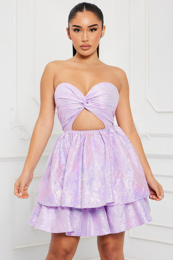 Pippa Ruffle Mini Dress - Lavender