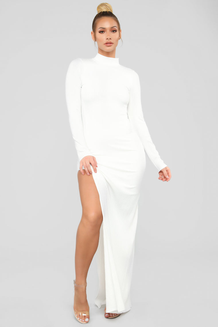 white long sleeve dress fashion nova