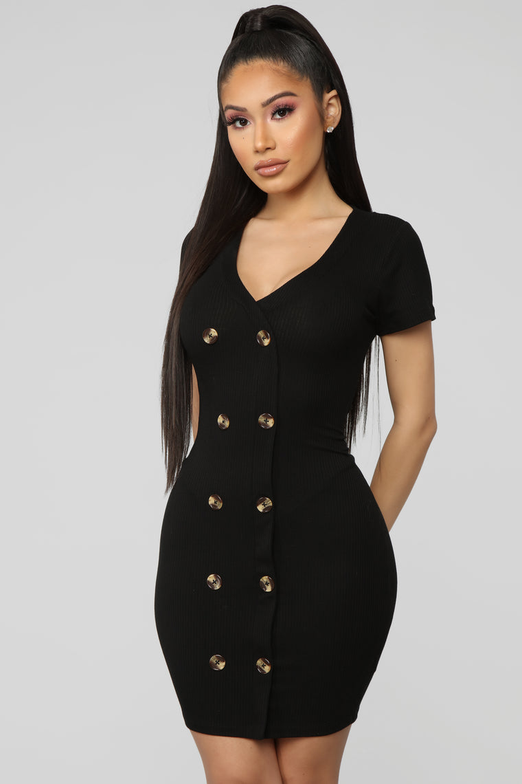 fashion nova black dress short