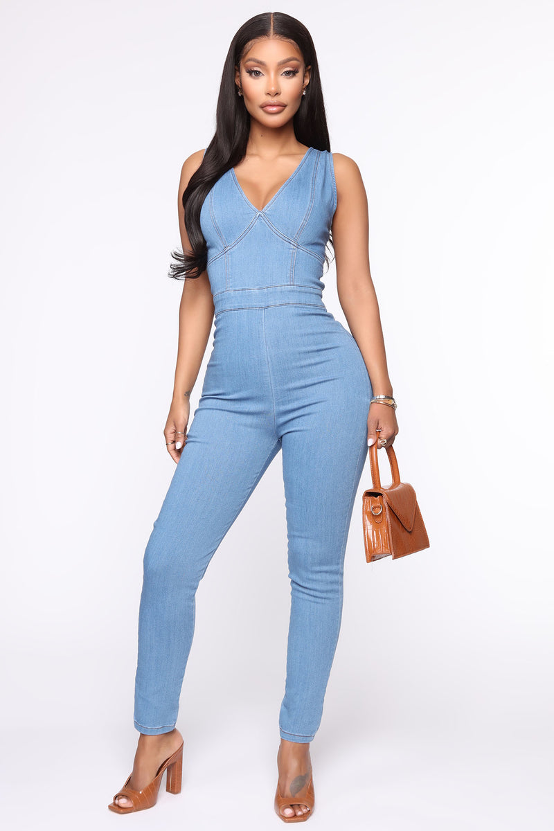 Just Me And My Crew Jumpsuit - Medium Wash | Fashion Nova, Jumpsuits ...