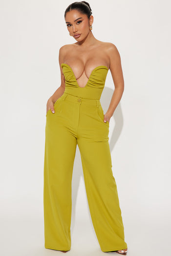 Brielle 3 Piece Pant Set - Chartreuse, Fashion Nova, Matching Sets