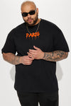 Paris Drip Short Sleeve Tee - Black