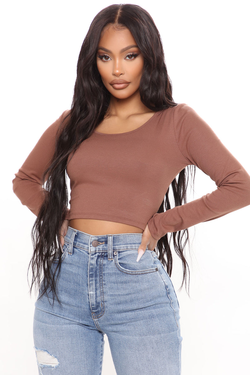 Can't Hide It Ribbed Hooded Top - Chocolate | Fashion Nova, Knit Tops ...