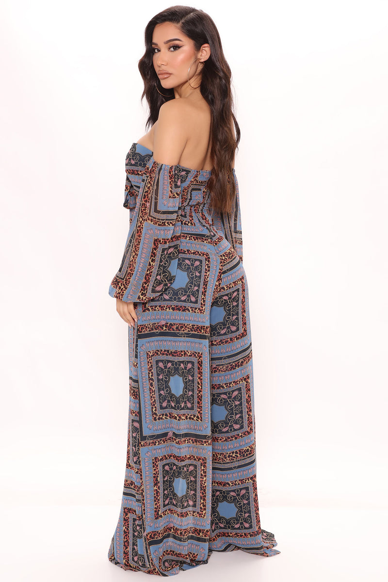 Summers In St. Tropez Printed Jumpsuit - Blue/combo | Fashion Nova ...