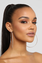 Dayna Rhinestone Hoop Earrings - Rose Gold