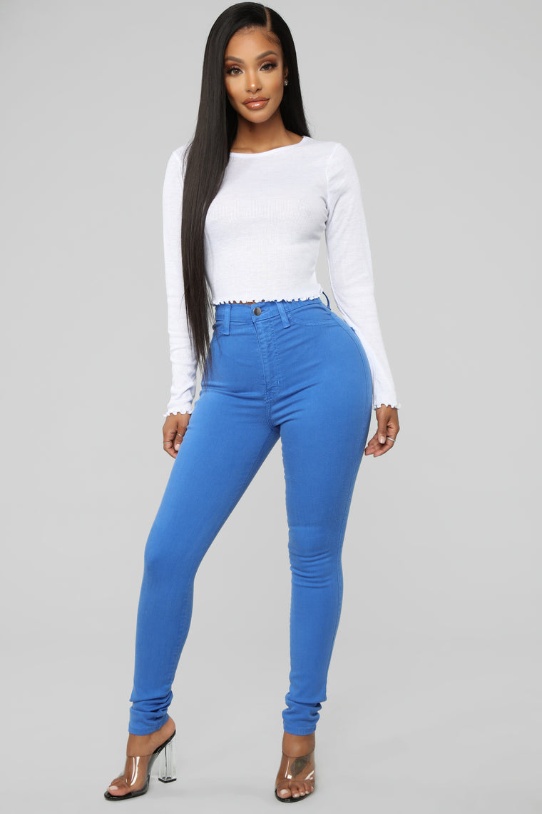 colored high rise jeans