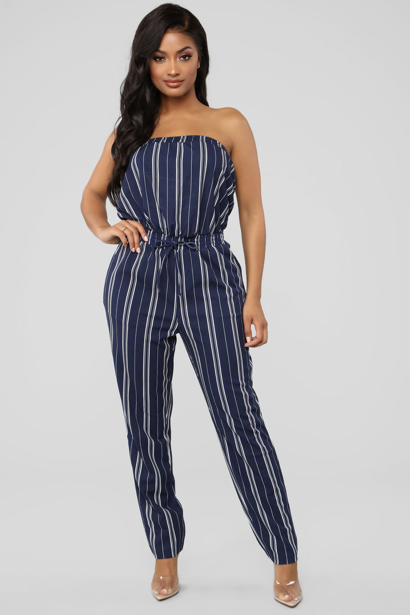 Sabra Striped Jumpsuit - Navy/White | Fashion Nova, Jumpsuits | Fashion ...