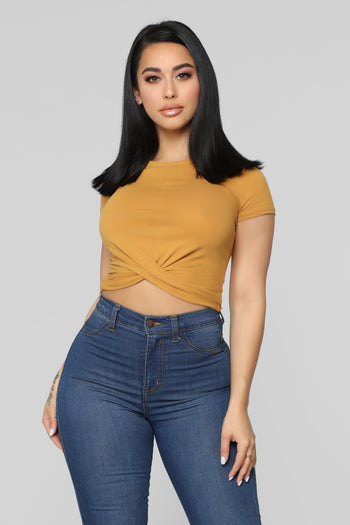 Carly V Neck Crop Tee - White