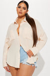 Willow Oversized Gauze Shirt - Beige