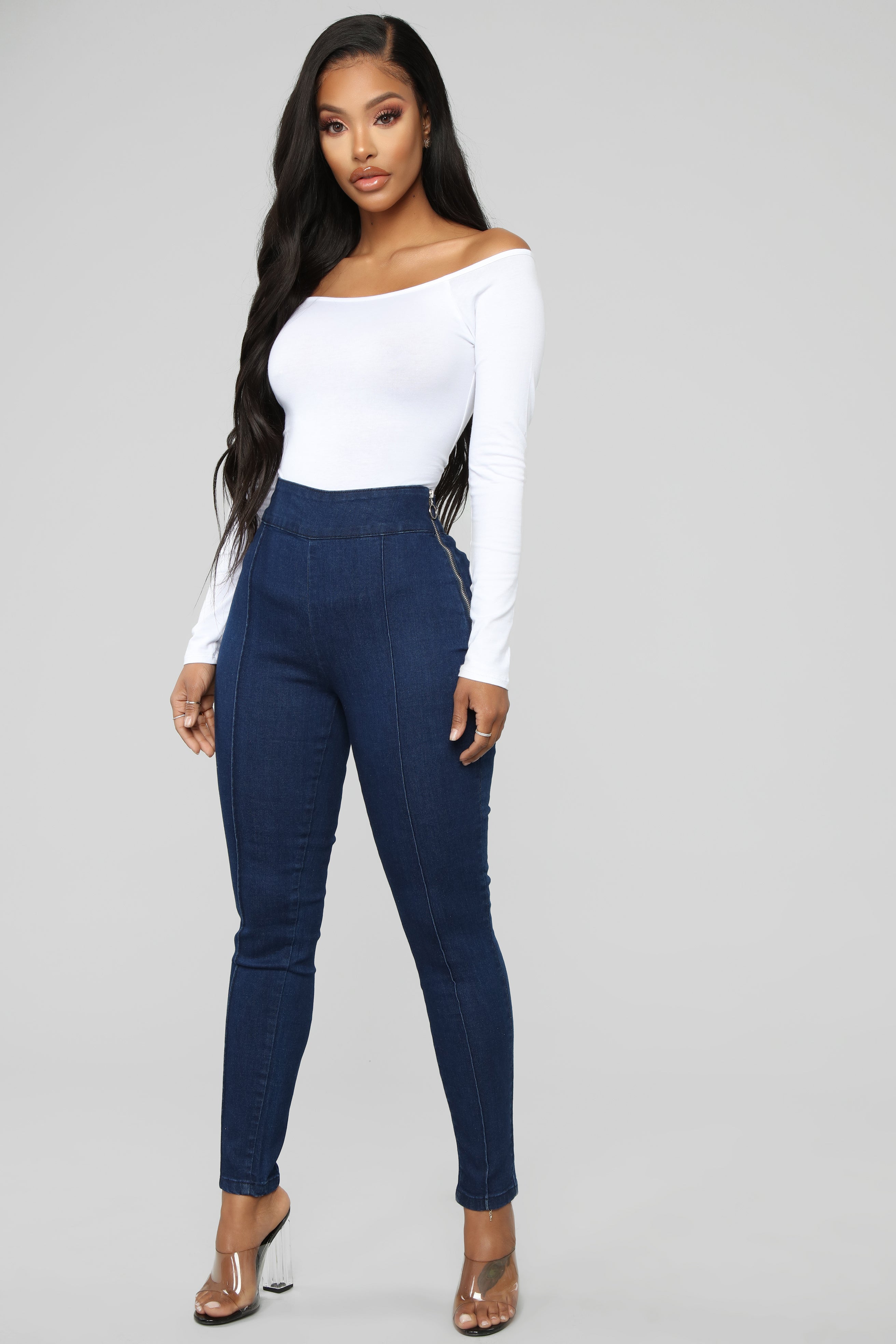 Sleek and Sexy High Rise Jeans - Dark Denim – Fashion Nova