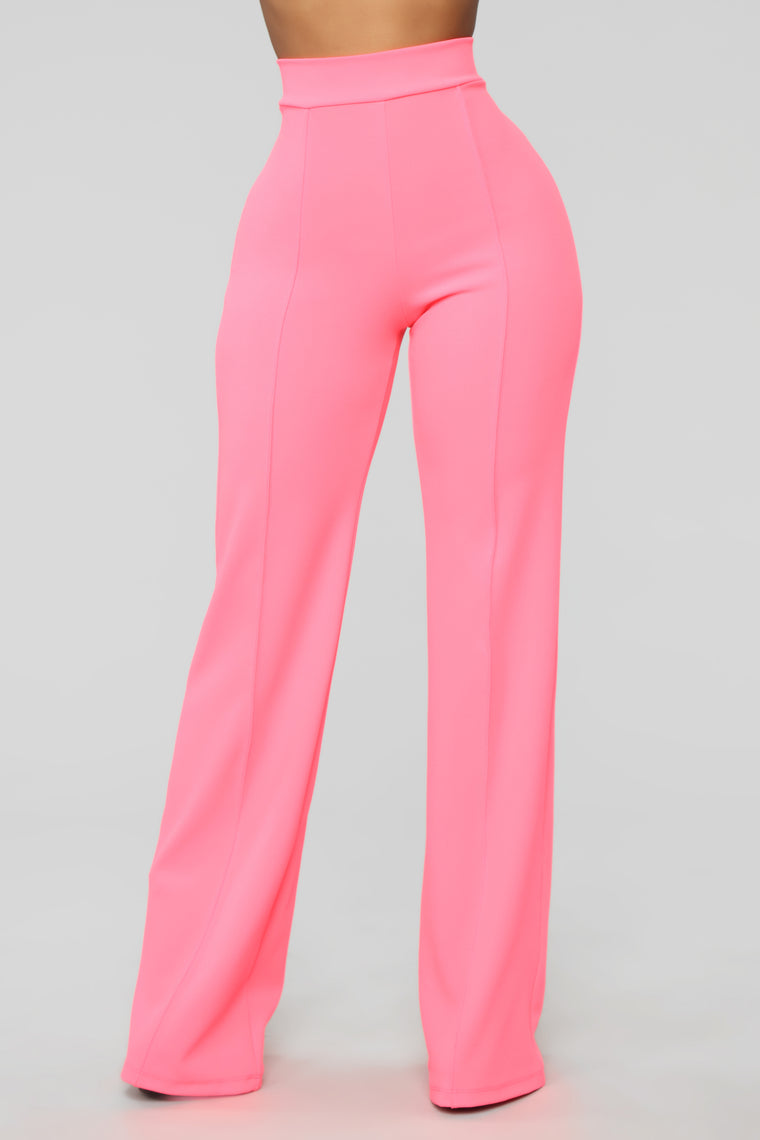 high waisted hot pink pants