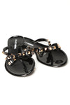 Studded Sister Flat Sandal - Black