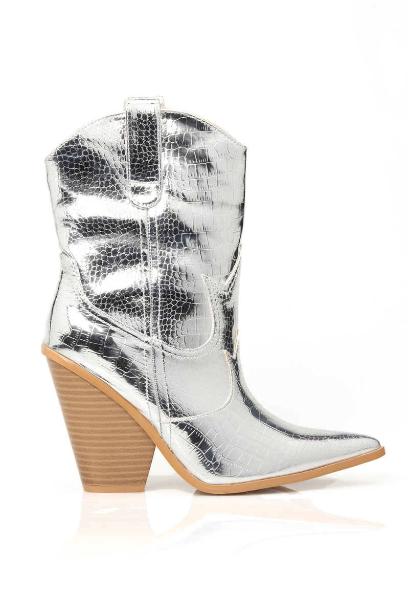 fashion nova silver boots