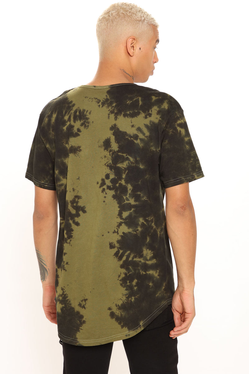 Mateo Tie Dye Scallop Tee- Olive/Combo | Fashion Nova, Mens Tees ...