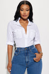 Taylor Button Down Top - White