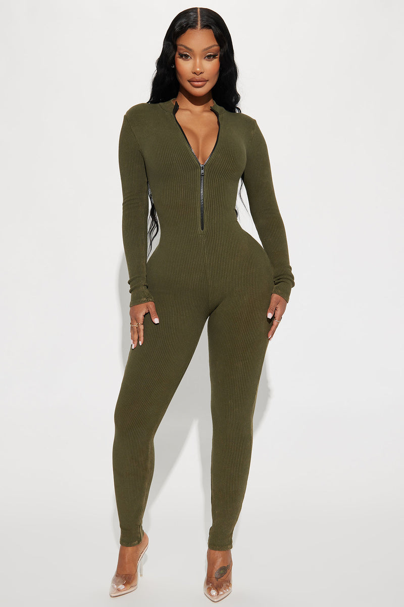 Sandy Mineral Wash Rib Jumpsuit - Olive | Fashion Nova, Jumpsuits ...