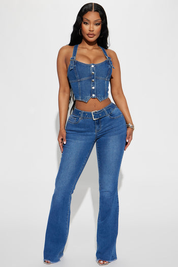 Janis Super Soft Low Rise Flare Jeans - Blue Wash, Fashion Nova, Jeans