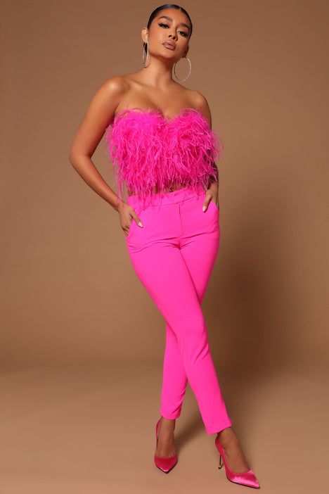 Feathered Top - Pink Fashion Nova, Luxe Fashion Nova