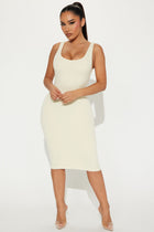 Marissa Double Lined Midi Dress - Cream