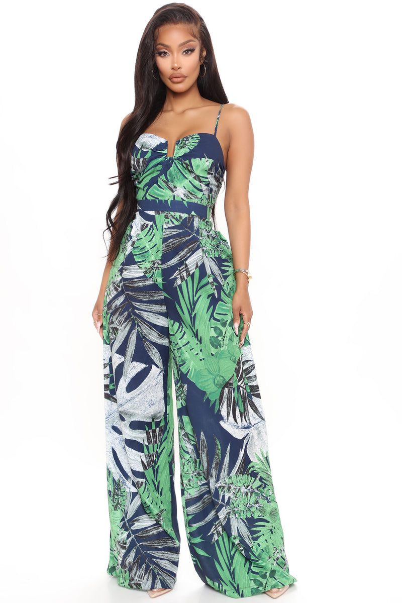 Maldives Madness Sleeveless Jumpsuit - Green/combo | Fashion Nova ...