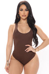 Divine Basic Tank Bodysuit - Chocolate