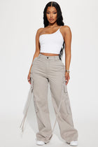 Golden Hour Wide Leg Cargo Pant - Grey