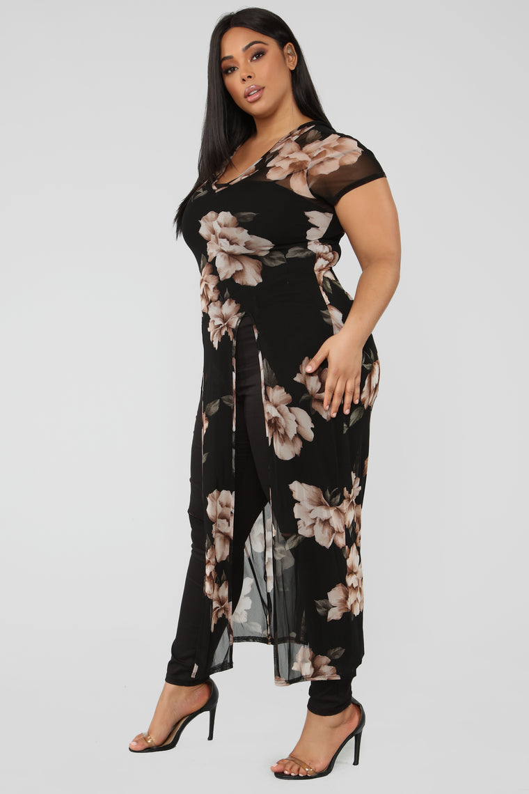 Forever Blooming Maxi Top - Black/Combo - Fashion Tops - Fashion Nova