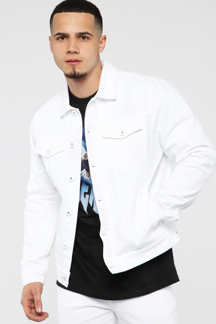 mens white jeans jacket