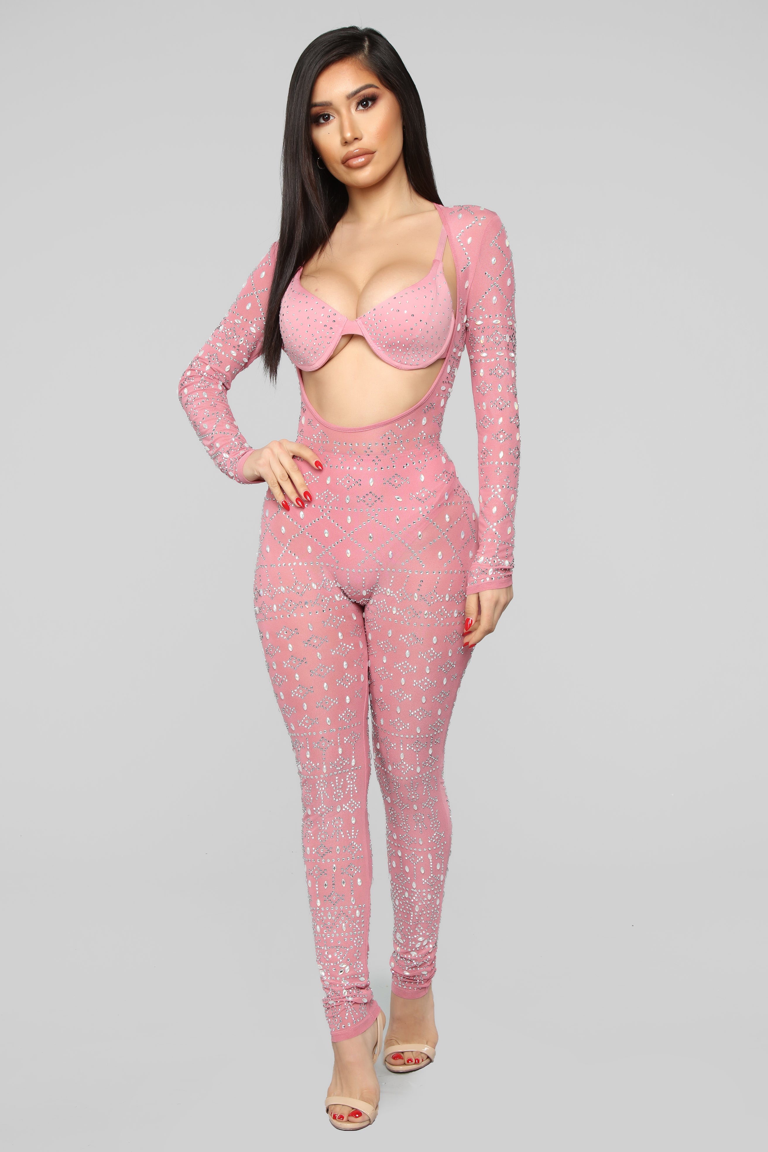 fashion nova hot pink jumpsuit