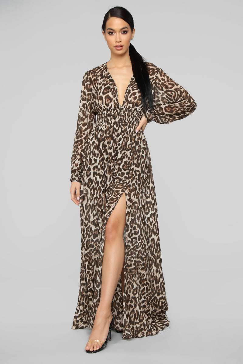 Back To the Jungle Leopard Maxi Dress - Brown | Fashion Nova, Dresses ...