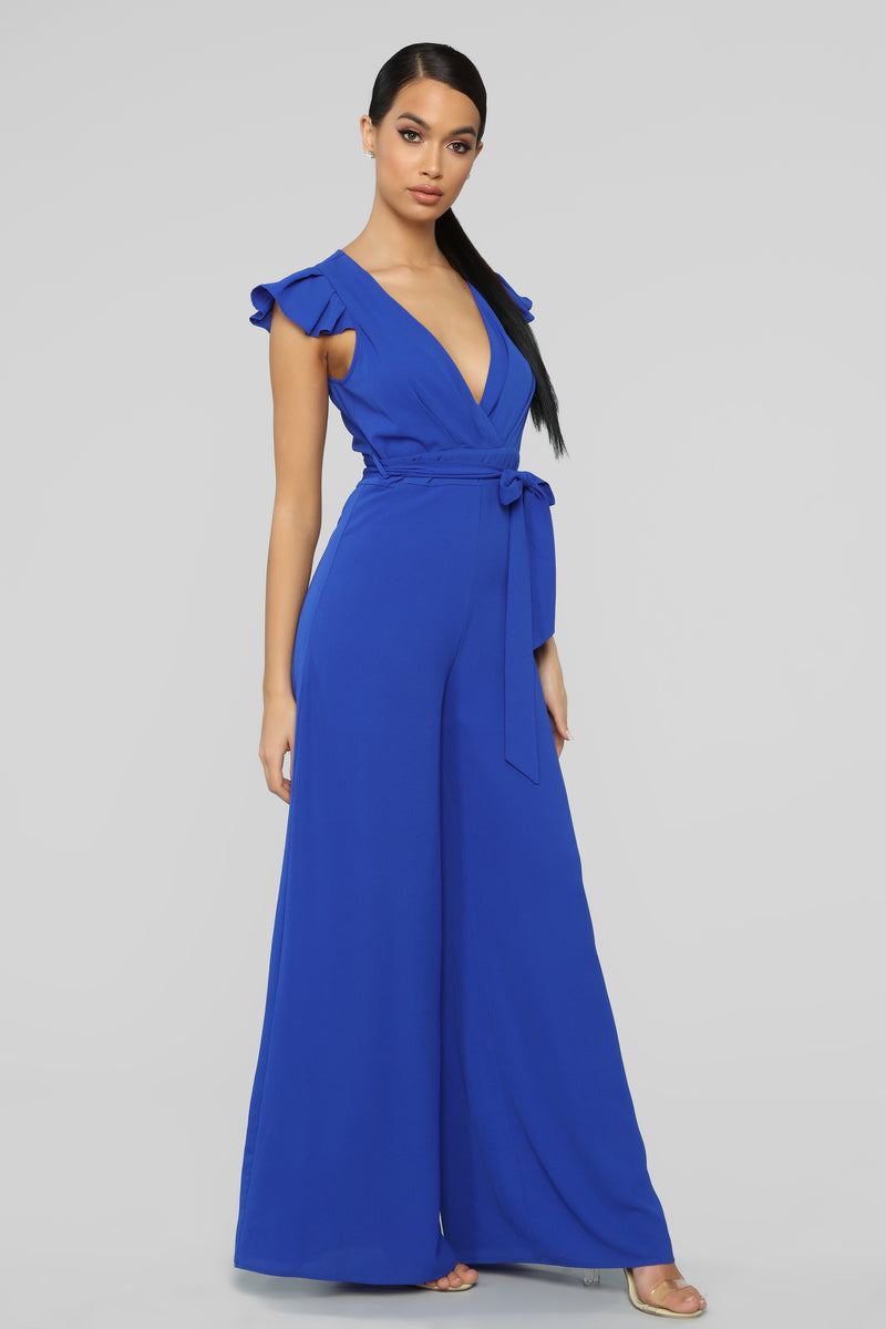 Mariposa Flutter Sleeve Jumpsuit - Royal | Fashion Nova, Jumpsuits ...