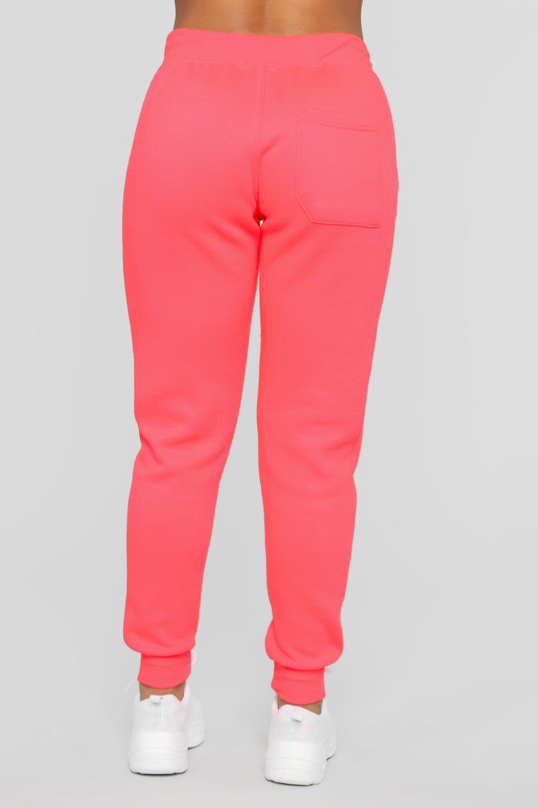 Stole Your Boyfriend's Oversized Jogger - Neon Pink