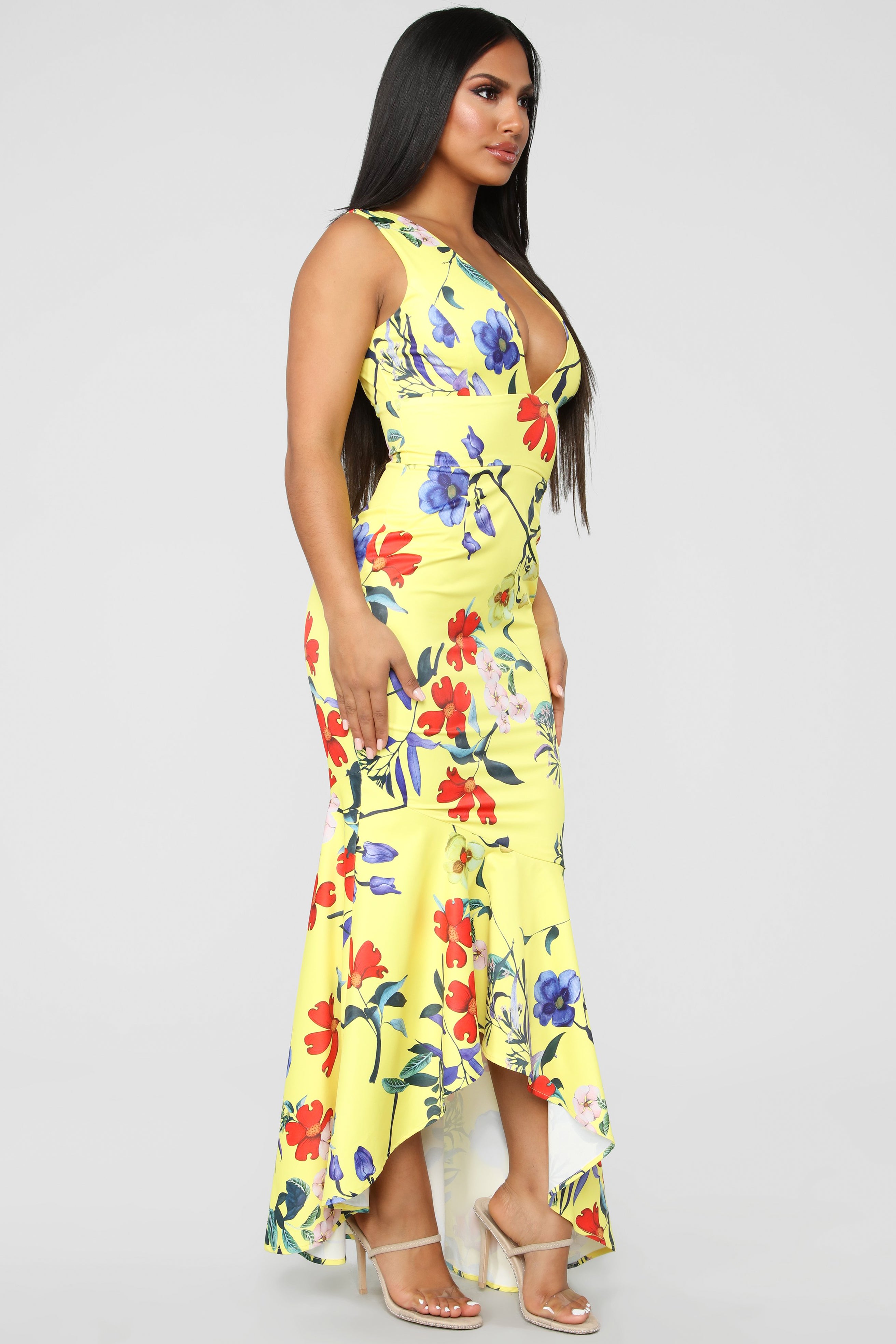 Dinner Cruise Floral Maxi Dress - Yellow/Combo – Fashion Nova