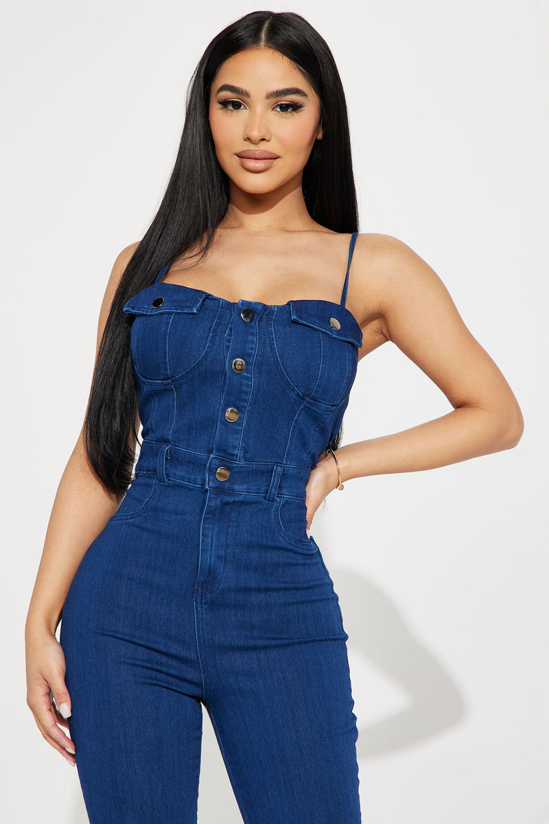 Good Fit Denim Jumpsuit - Dark Denim | Fashion Nova, Jumpsuits ...