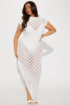 Stuck On You Crochet Maxi Dress - White