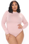 Melanie Mock Neck Bodysuit - Blush