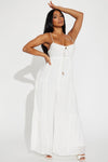 Vacation Ready Gauze Jumpsuit - White