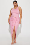 Lanie Maxi Skirt Set - Pink