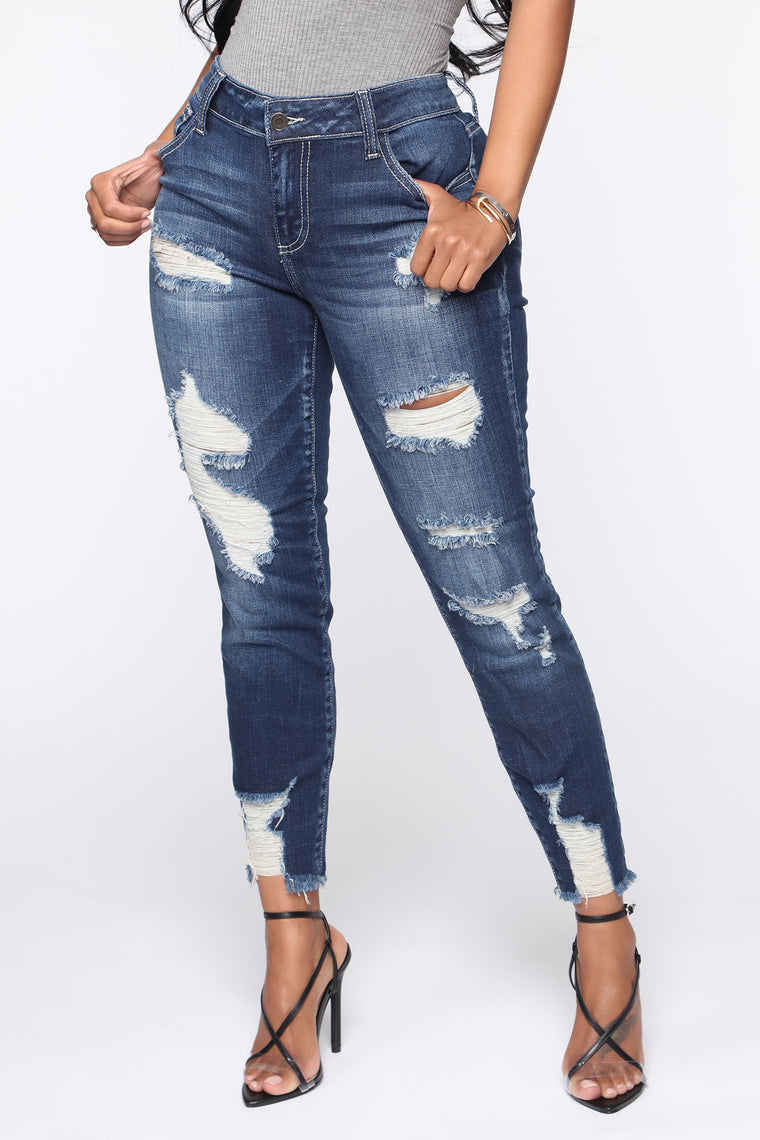 low rise black distressed jeans