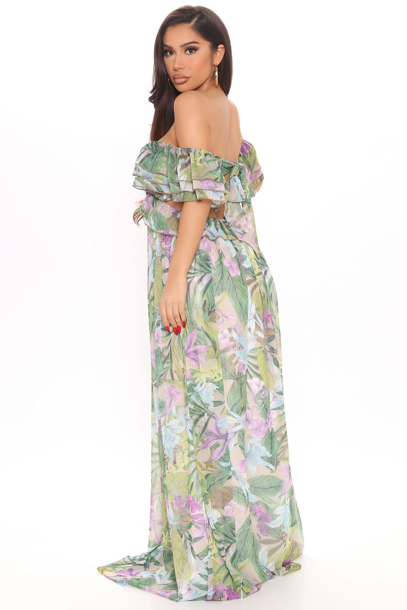 Bring Me Mimosas Maxi Dress - Green/combo | Fashion Nova, Dresses ...