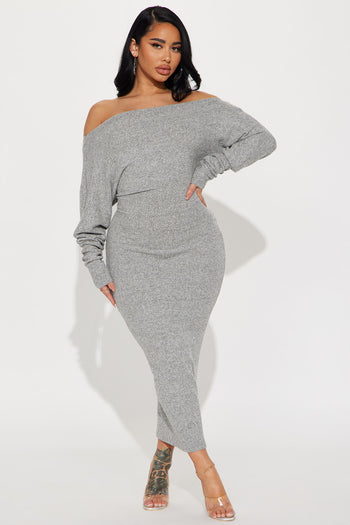 Avery Shapewear Maxi Dress - Heather Grey