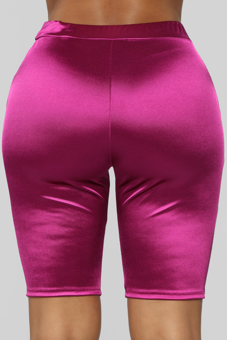 magenta biker shorts