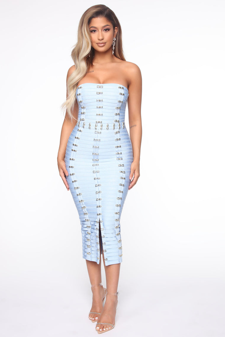 blue dress fashion nova