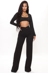 Call It Even Wide Leg Dress Pants - Black